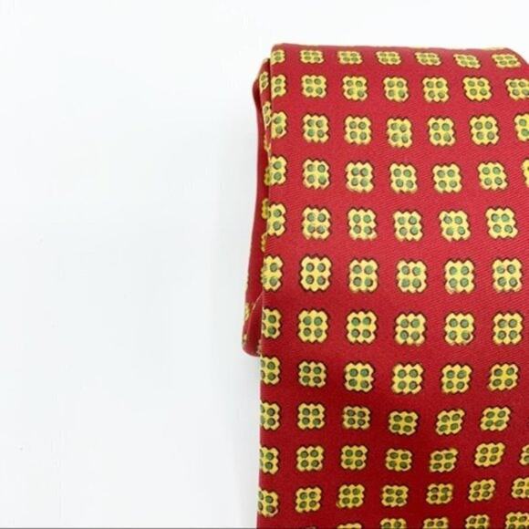 Brooks brothers red yellow pattern tie silk - Picture 2 of 3